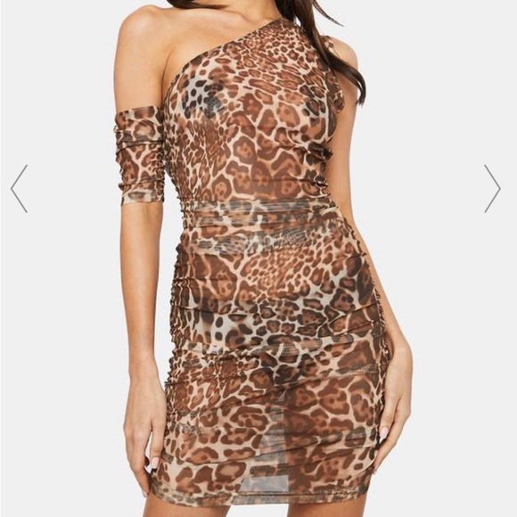 Halloween sexy print Mesh mini dress sheer leopard print dress - Picture 1 of 2